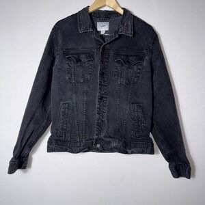 Old Navy Denim Trucker Jacket Black Wash Men Size Large Cotton Casual